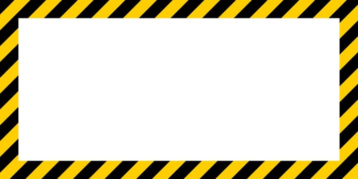 Warning striped rectangular background, yellow black stripes diagonal warning careful