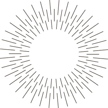 Sun rays hand drawn, Sunburst Vector, Sun rays Icon Hipster 