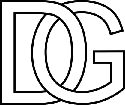 Logo sign dg gd icon sign, interlaced letters d g