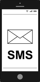 Short Message Service SMS mobile phone, flat icon apps websites