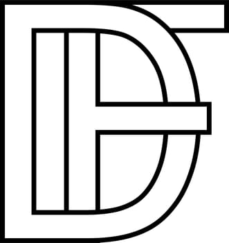 Logo sign df fd, icon sign interlaced letters d f