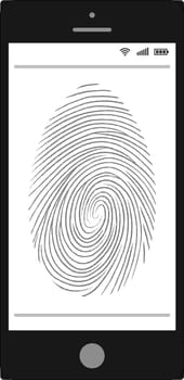 Scanning fingerprint mobile phone,  Smartphone capable identification fingerprint, vector technology