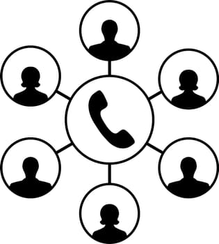Icon advanced call center, operator callers clients, handset customers callcenter