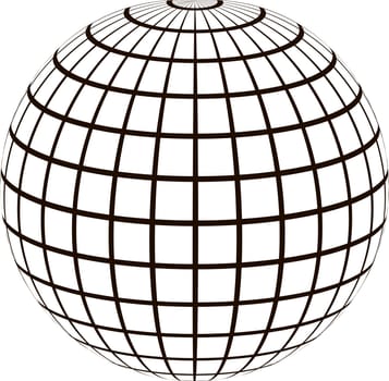 3d globe coordinate grid Meridian parallel, field lines Meridian parallel