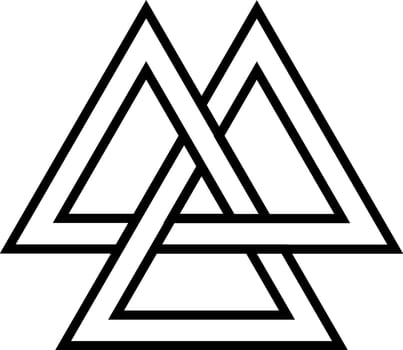 Valknut Viking Age symbol, geometric design element Norse warrior culture