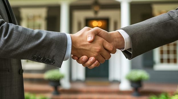 Handshake between business partners for a successful deal, signifying trust and collaboration