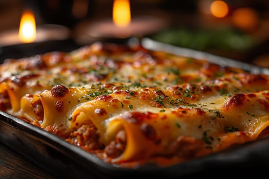 Delicious homemade lasagna with meat, cheese, and pasta, perfect for dinner and baking enthusiasts