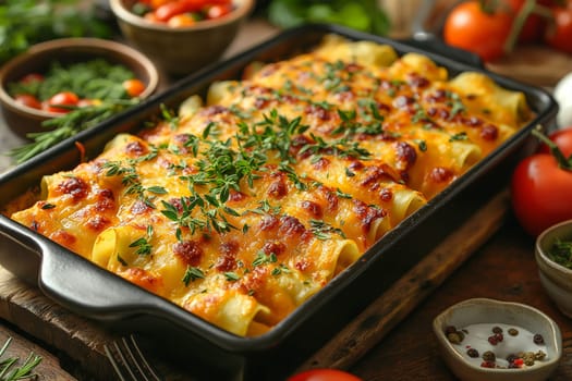 Delicious cheesy enchiladas baked with herbs, a mouthwatering Mexican cuisine perfect for dinner