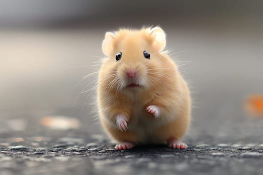Cute small furry pet hamster with adorable whiskers and tiny paws