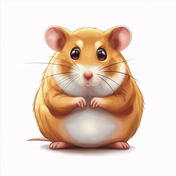 Cute hamster pet with furry body and whiskers, adorable small animal illustration