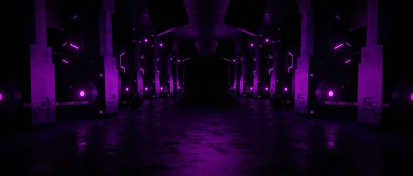 Neon Purple Futuristic Corridor Background