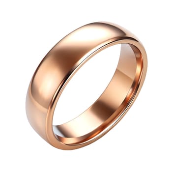 Golden wedding ring isolated on white background. Ai generated