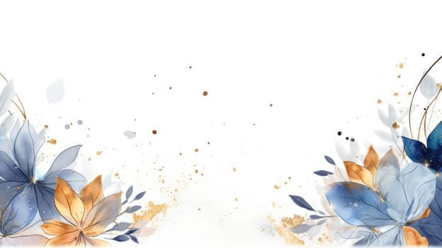 Watercolor abstract design for background of wedding or buzzy social media banner on white background generative AI