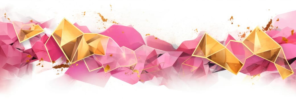 Abstract watercolor artwork mixed with buzzy geometric shapes for background of social media banner generative AI image