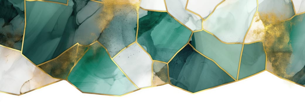 Abstract watercolor artwork mixed with buzzy geometric shapes for background of social media banner generative AI image