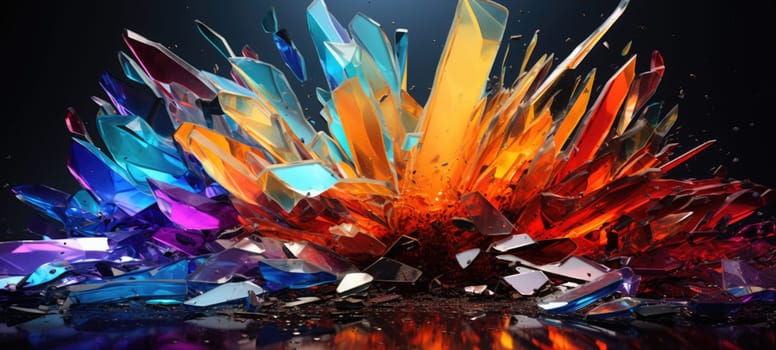 broken glass, colorful crystal texture, ai