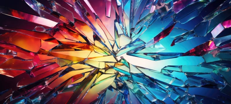 broken glass, colorful crystal texture, ai