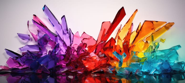 broken glass, colorful crystal texture, ai
