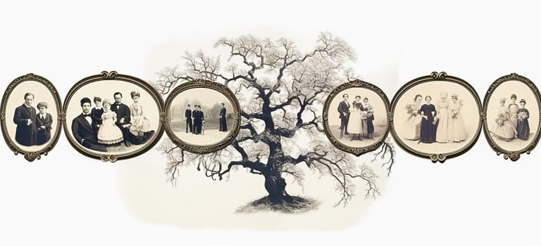 Family tree illustration, template for a mug. High quality illustration