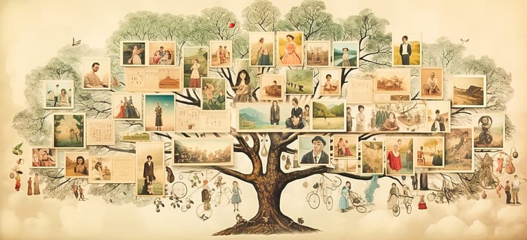 Family tree illustration, template for a mug. High quality illustration