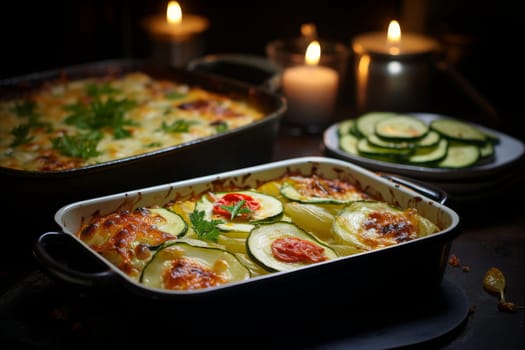 Delicious jewish high holidays dishes showcasing festive atmosphere without people present
