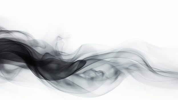 Smoke on a white background in black and white.