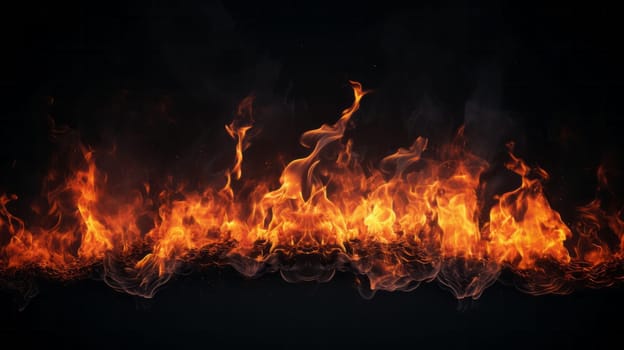 A mesmerizing display of fire flames against a dark backdrop.