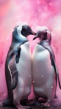 Two penguins standing side by side.