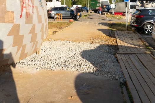 rain storm broken dirty bad surface damage road danger infrastructure dangerous hole water