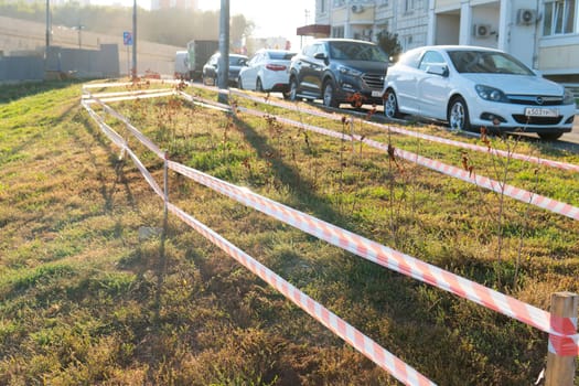 safe security boundary pit tape hole safety red fence warning repair caution zone accident danger