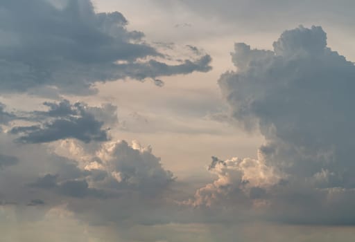 The sky is being covered with amazing clouds. Beautiful clouds like a heaven sky toward the light, Concept idea of Imaginative clouds nature, Nature abstract composition for background wallpaper and textures, Space for text, Selective focus.