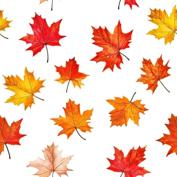 Colorful autumn leaves in shades of orange, red, and yellow are artistically arranged on a textured, neutral background, providing a perfect backdrop for seasonal projects.