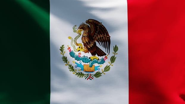 Flag of Mexico, 3D illustration Background for advertising and wallpaper in festival  and celebrate scene. 3D rendering in decorative concept.