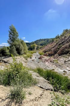 Harmankaya Canyon, Bilecik, Turkey. Harmankaya Canyon is located in Harmankaya Nature Park. Magnificent natural scenery, hills and rocks in which the canyon is located.