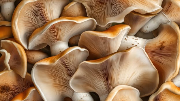 Abstract pattern created from different mushrooms