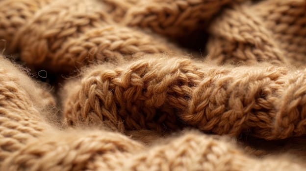 Close-up of woolen knit texture background, creating a visually appealing display