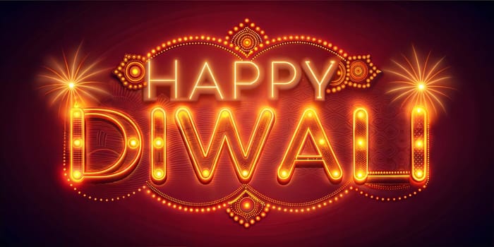 Happy Diwali. Indian festivals of light. Greetings banner. High quality photo