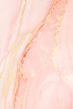 This artwork features a delicate blend of soft pink and gold hues, presenting swirling patterns across a smooth, abstract surface that evokes calm and elegance.