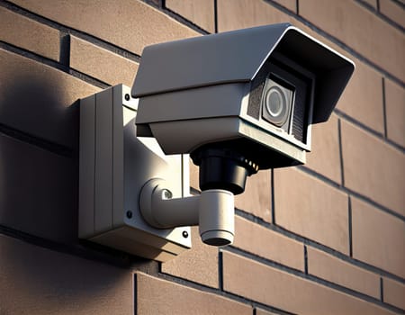 A security camera has been strategically mounted to the side of a building to enhance monitoring and ensure safety in the area