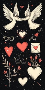 This delightful assortment of love angel stickers features whimsical designs that include cute angels, hearts, and floral elements, perfect for adding charm to any romantic project.