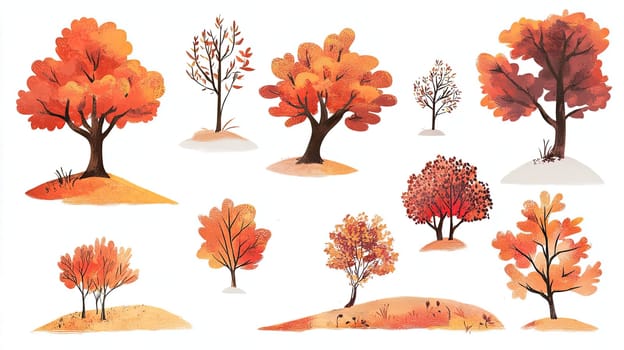 A girl wearing an orange coat stands among colorful autumn leaves and mushrooms, appreciating the beauty of nature during a sunny day in the fall season.