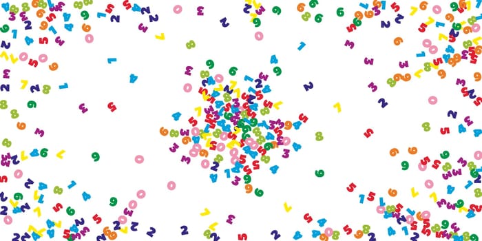 Scattered letters of latin alphabet. Colorful childish floating characters of English language. Foreign languages study concept. Back to school banner .
