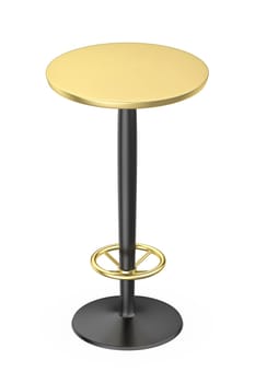 Gold and black colored bar table on white background

