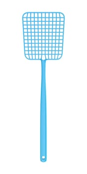 Plastic fly swatter on white background