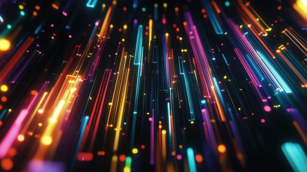 Abstract Neon Light Trails Background