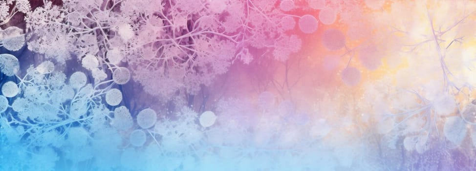 decoration pastel background rainbow christmas blur year white pattern party wallpaper light bokeh snowflakes bright banner shine texture blue abstract pink new. Generative AI.