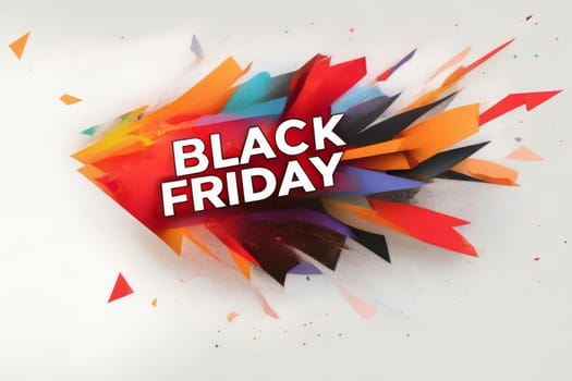 Poster with Black Friday text on white background. Black Friday concept