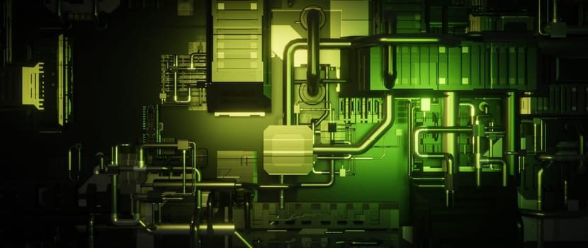 Abstract Digital Circuitry Banner Background