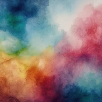 Abstract Watercolor Painting of a Colorful Sky Texture