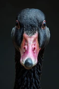 duck on a black isolated background.